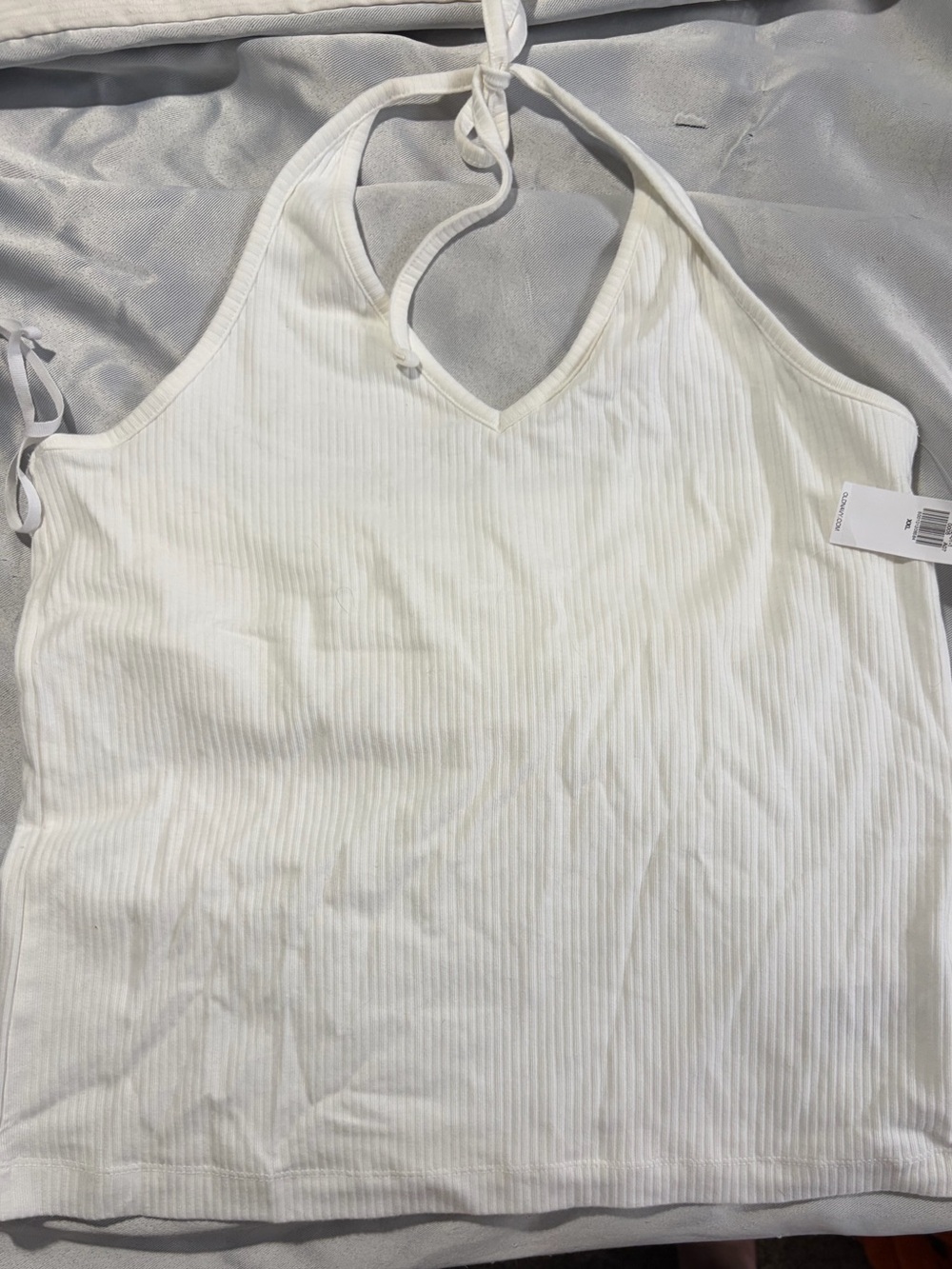 Old Navy White Ribbed Halter Camisole